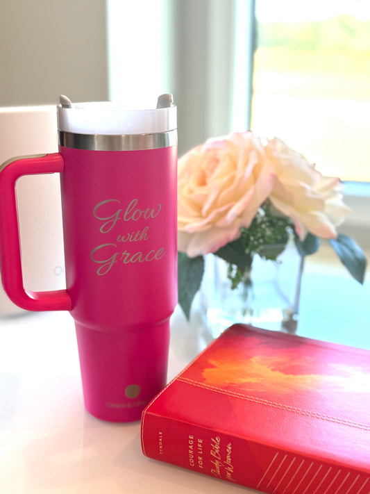 Glow with Grace 30 oz. Tumbler with Handle