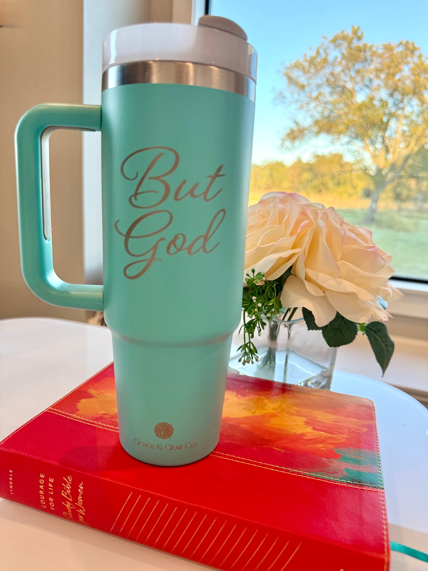 But God 30 oz Tumbler with Handle